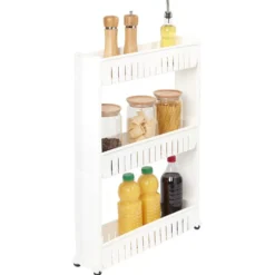 Desserte resserre cuisine étroite sur roulettes 3 niveaux