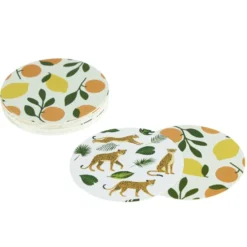 Dessous de verre x40 papier motif nature Ø9cm