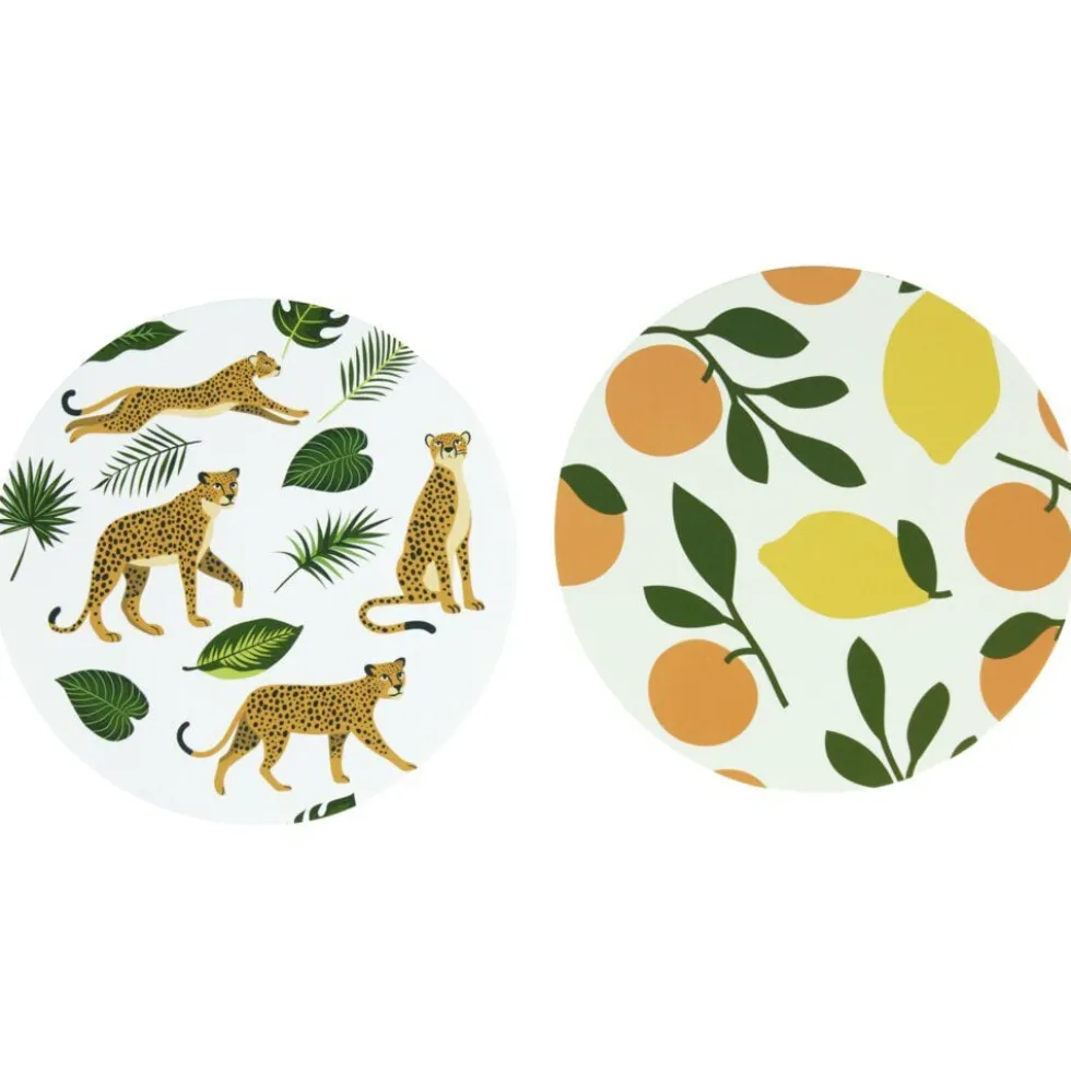 Dessous de verre x40 papier motif nature Ø9cm