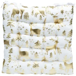 Dessus de chaise imprimé Noël en polyester