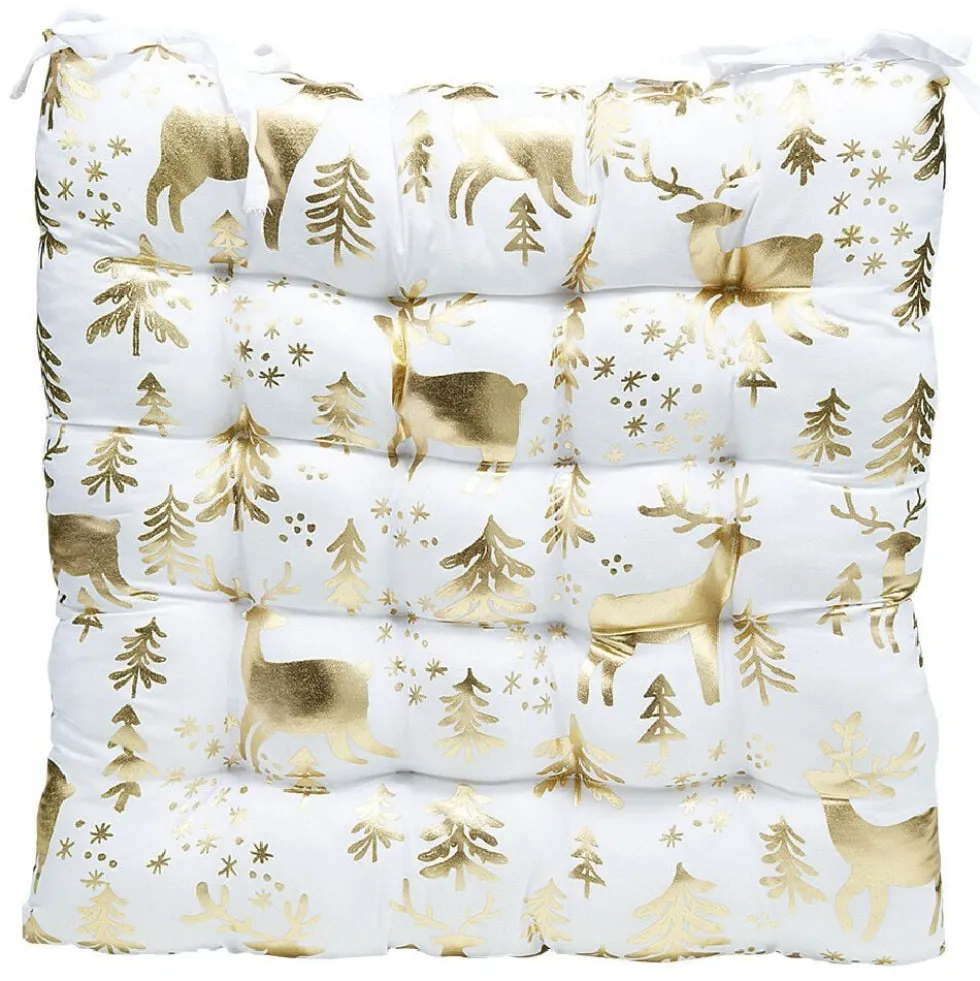 Dessus de chaise imprimé Noël en polyester