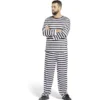 Déguisement adulte prisonnier rayé noir blanc - Taille M