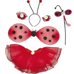 Déguisement enfant Coccinelle rouge noir antennes ailes jupe