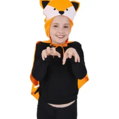 Déguisement enfant renard cape avec capuche oreilles
