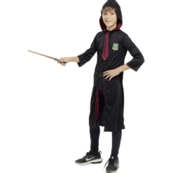 Déguisement enfant sorcier avec tunique, cravate et baguette (7/10ans ou 11/14)