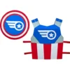 Déguisement enfant super héro armure et bouclier bleu rouge