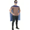 Déguisement homme Super héro cape et masque bleus