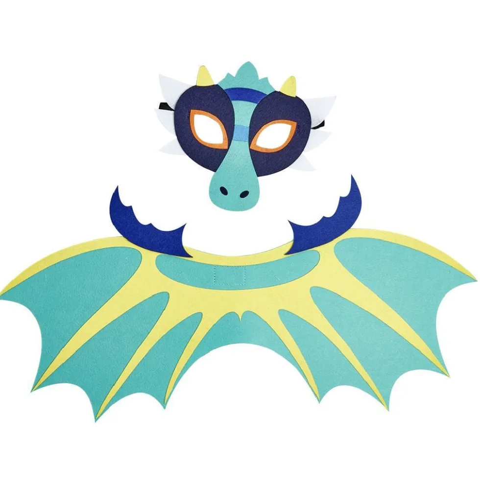 Déguisement masque et aile de dragon feutrine