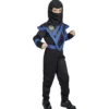 Déguisement ninja noir et bleu 11/14 ans