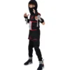Déguisement Ninja noir et rouge 11/14 ans