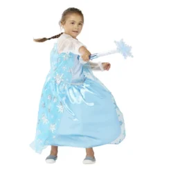 Déguisement Princesse des glaces robe bleu et argenté 7/10 ans