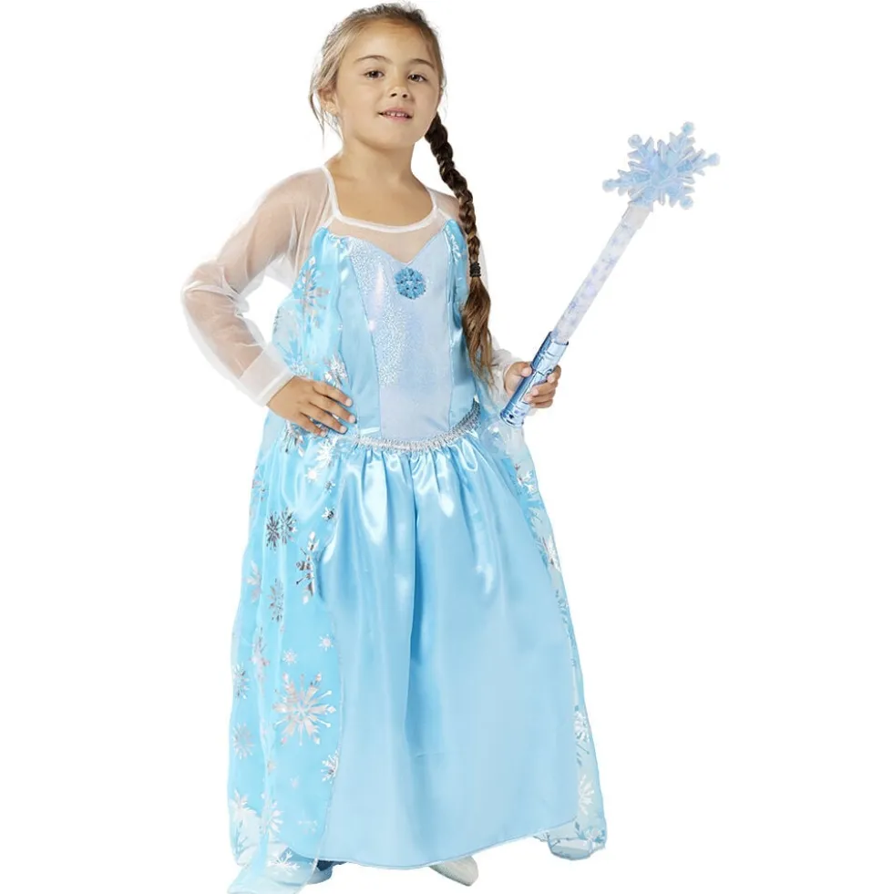 Déguisement Princesse des glaces robe bleu et argenté 7/10 ans