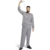 Déguisement prisonnier rayé noir blanc adulte - Taille L