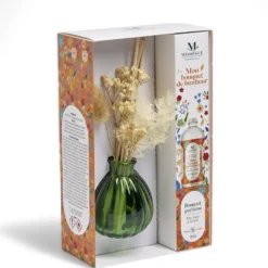 Diffuseur bâtonnets fleurs séchées et recharge Mességué musc sauge verveine 100ml