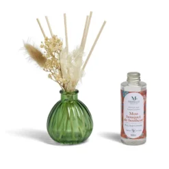Diffuseur bâtonnets fleurs séchées et recharge Mességué musc sauge verveine 100ml