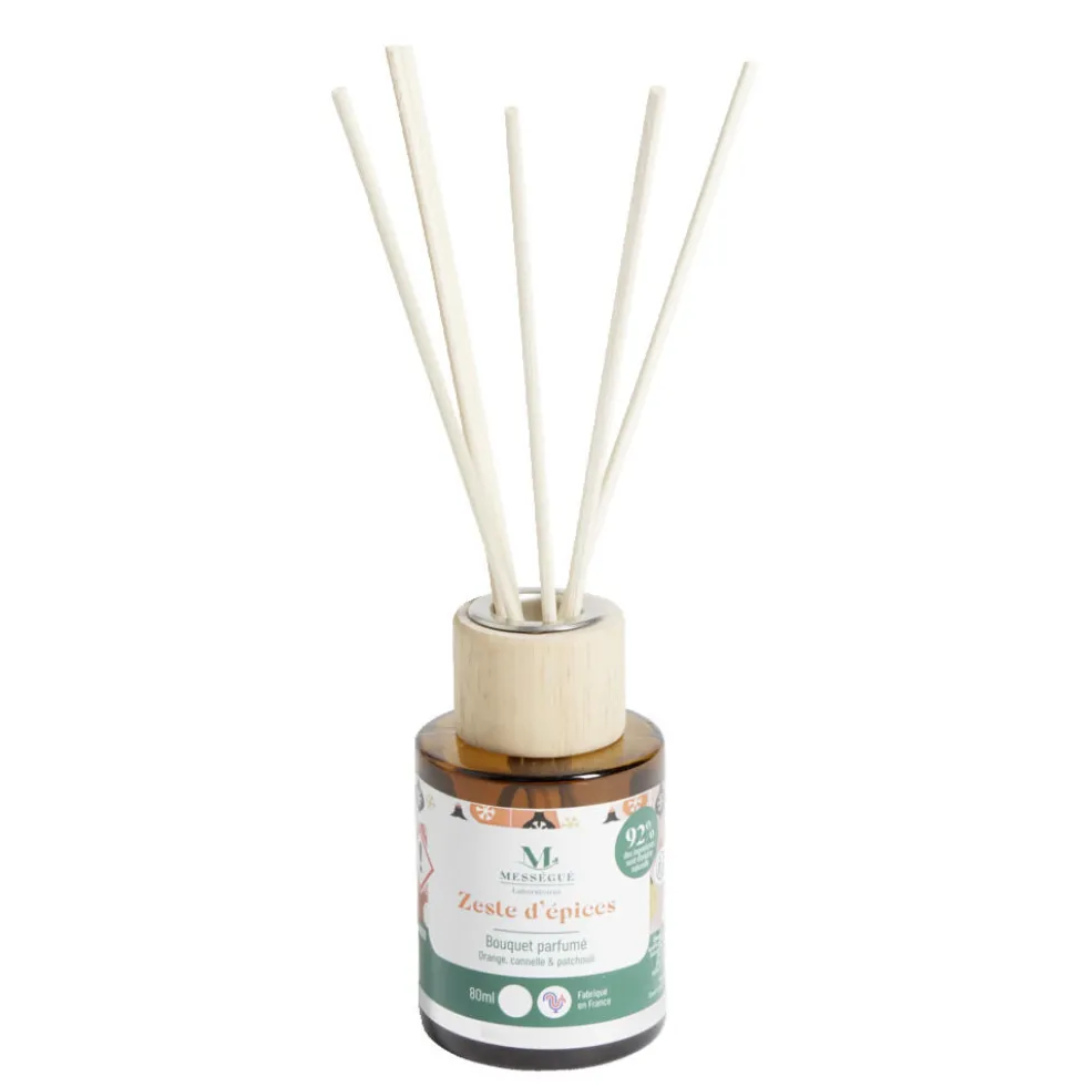 Diffuseur à bâtonnets 80ml Mességué bouquet parfumé zeste d'épices