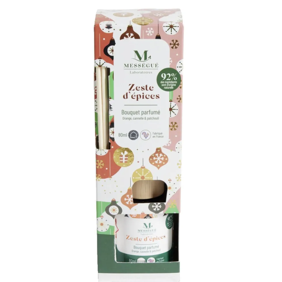 Diffuseur à bâtonnets 80ml Mességué bouquet parfumé zeste d'épices