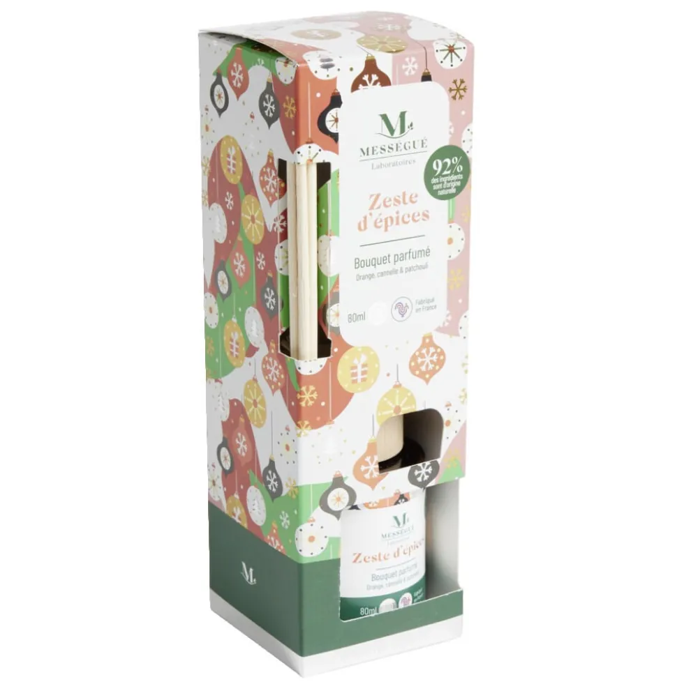 Diffuseur à bâtonnets 80ml Mességué bouquet parfumé zeste d'épices