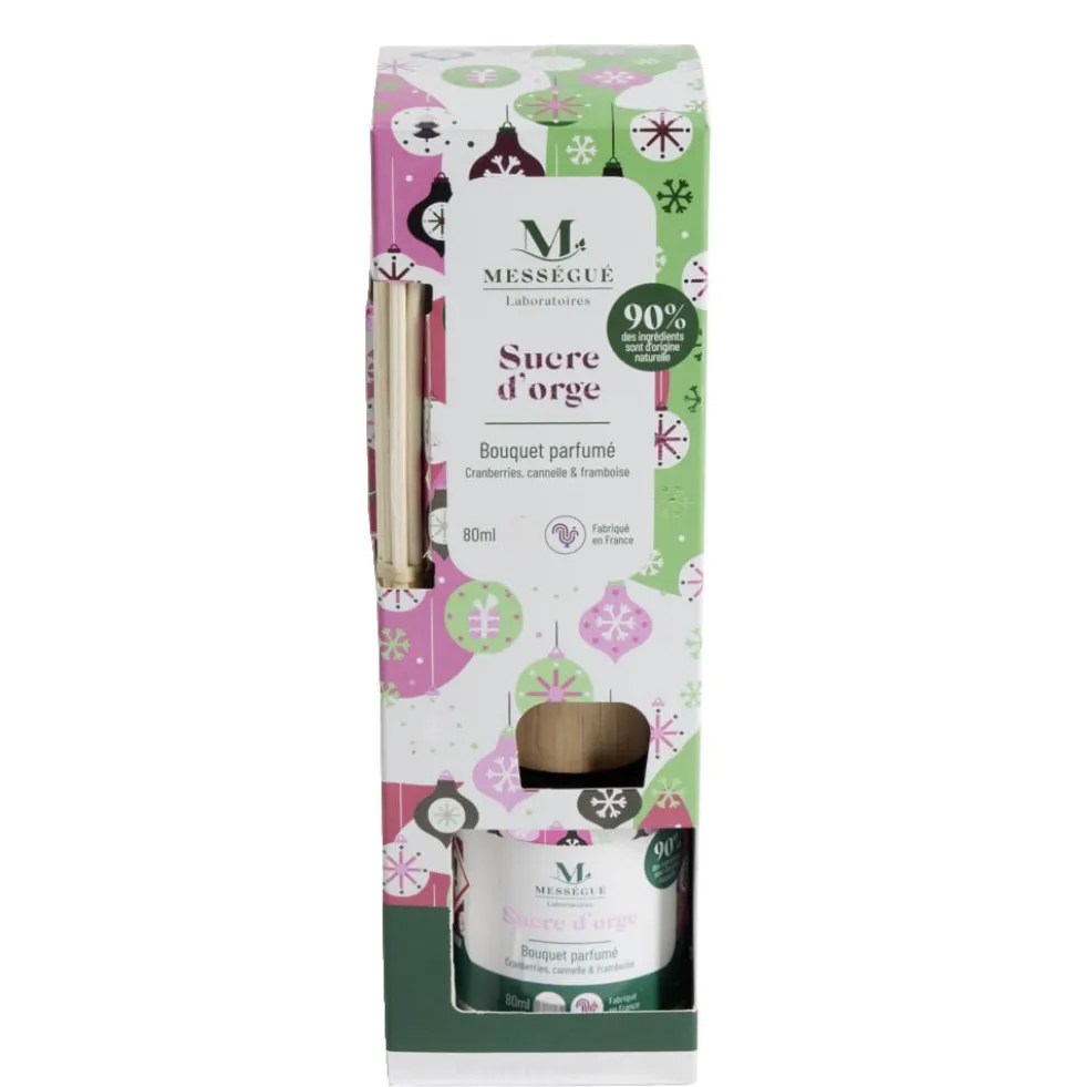 Diffuseur à bâtonnets 80ml Mességué bouquet parfumé sucre d'orge