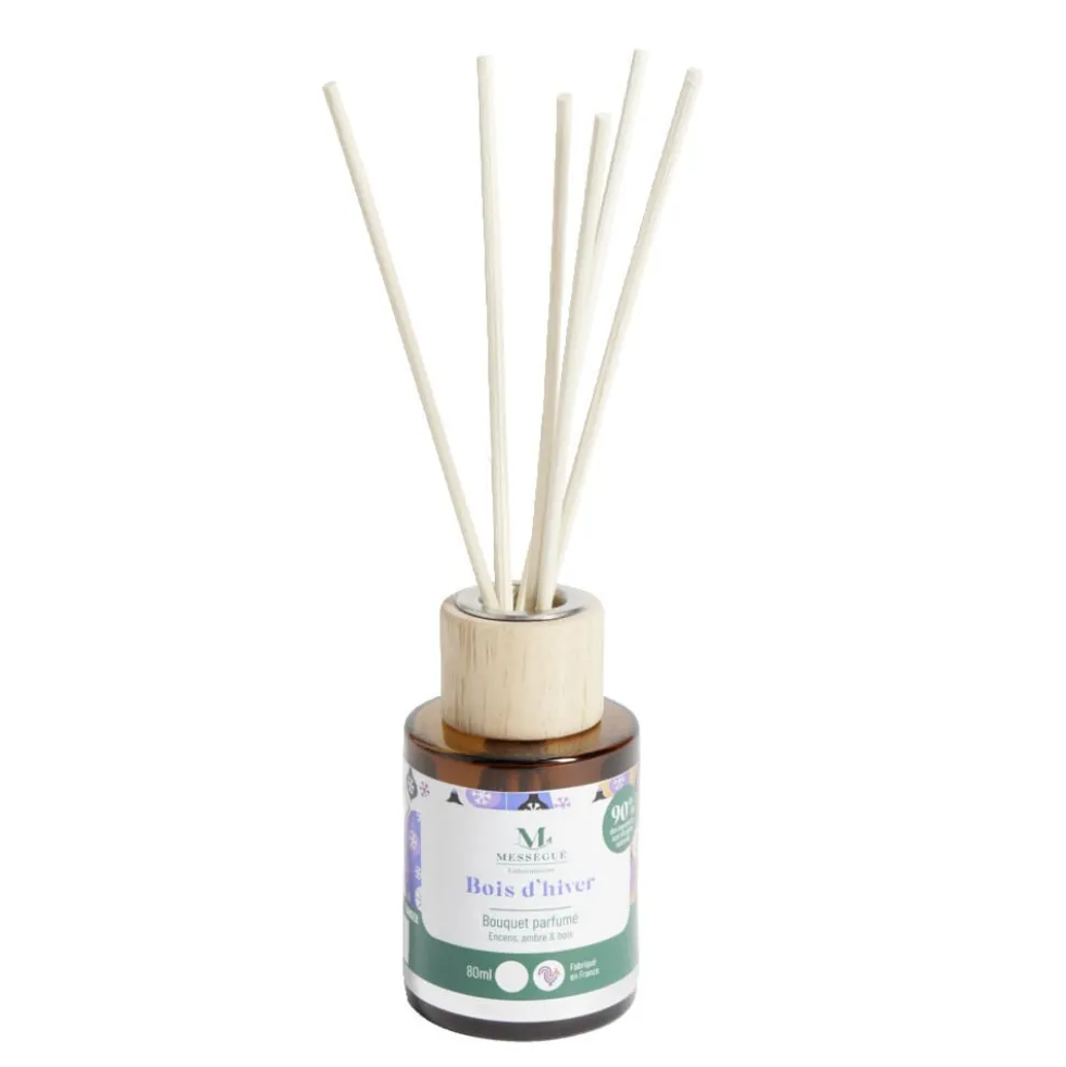 Diffuseur à bâtonnets 80ml Mességué bouquet parfumé bois d'hiver