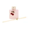 Diffuseur à bâtonnets 100ml verre coloré strié pampille cerises (2 modèles)
