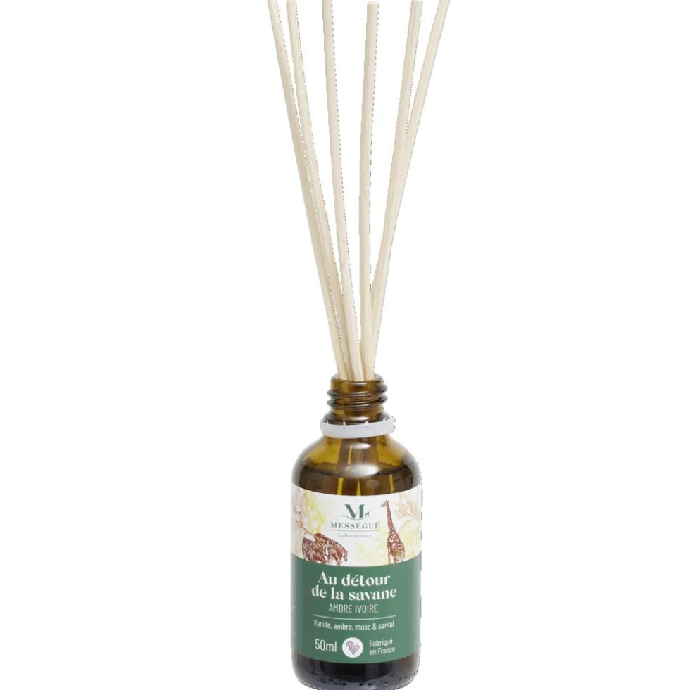 Diffuseur à bâtons Mességué bouquet parfumé vanille ambre musc santal 50ml