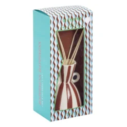 Diffuseur de parfum à bâtonnets 100ml céramique rayures Ø9,5×H15,5cm (2 modèles)