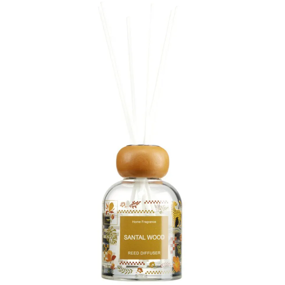 Diffuseur de parfum capillaire 100ml en verre Ø6xH10cm (3 modèles)