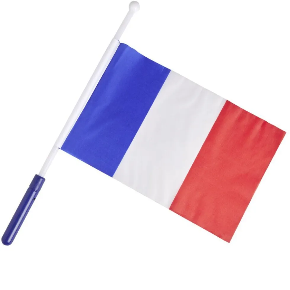 Drapeau avec embout lumineux supporter France