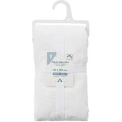 Drap housse en coton blanc 90x190 cm