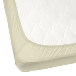 Drap housse 2 personnes 160x200cm polyester uni beige