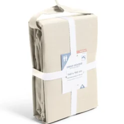 Drap housse 140x190cm 100% coton percale beige