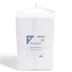 Drap housse 160x200cm 100% coton percale blanc