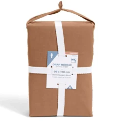 Drap housse 90x190cm 100% coton percale rouge