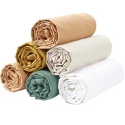 Drap housse 90x190cm 100% coton percale vert