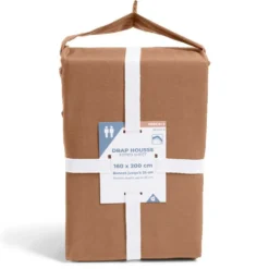 Drap housse 160x200cm 100% coton percale rouge