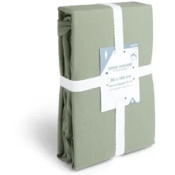 Drap housse 90x190cm 100% coton vert