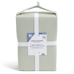 Drap housse 160x200cm 100% coton vert céladon