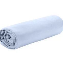 Drap housse 160x200cm 2 personnes polyester uni bleu