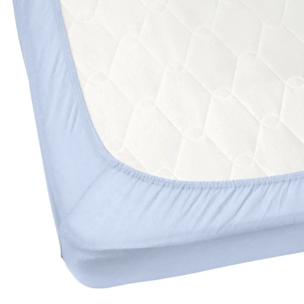 Drap housse 160x200cm 2 personnes polyester uni bleu
