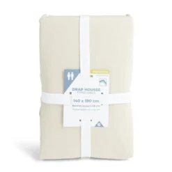 Drap housse 140x200cm polycoton beige