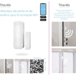 Détecteur d'ouverture de porte et fenêtre connecté WIFI