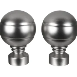 Embout pour tringle à rideaux x2 couleur métal nickel