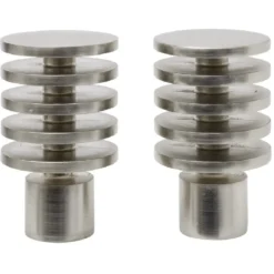 Embout tringle à rideau Ø20mm aluminium brossé x2 forme cylindrique