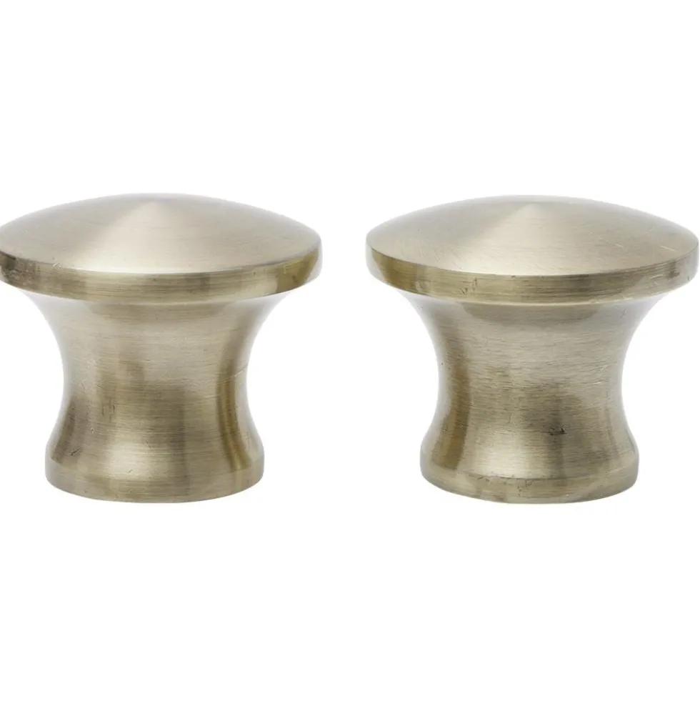 Embout tringle à rideau Ø20mm aluminium brossé x2 forme arrondie