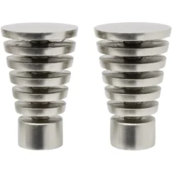 Embout tringle à rideau Ø28mm cône ajouré aluminium brossé x2