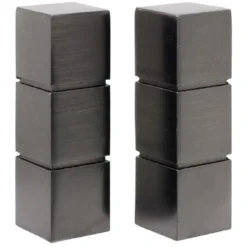 Embout tringle à rideau Ø20mm 3 cubes aluminium x2