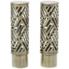 Embout tringle à rideau Ø20mm cylindrique aluminium laiton brossé x2