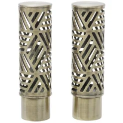 Embout tringle à rideau Ø20mm cylindrique aluminium laiton brossé x2