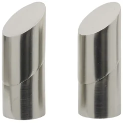 Embout tringle à rideau Ø20mm cylindre biseauté aluminium brossé x2